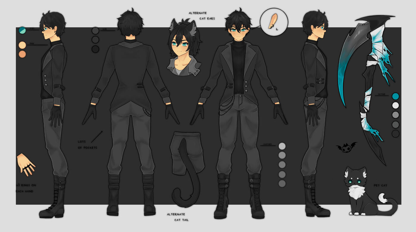Character Design & Reference Sheet for @dameonkun