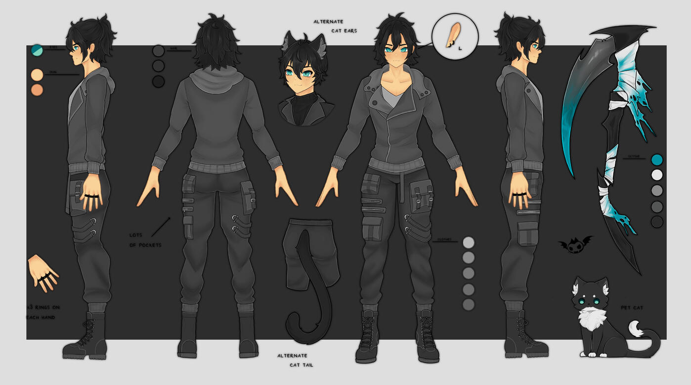 Character Design &amp; Reference Sheet for @dameonkun